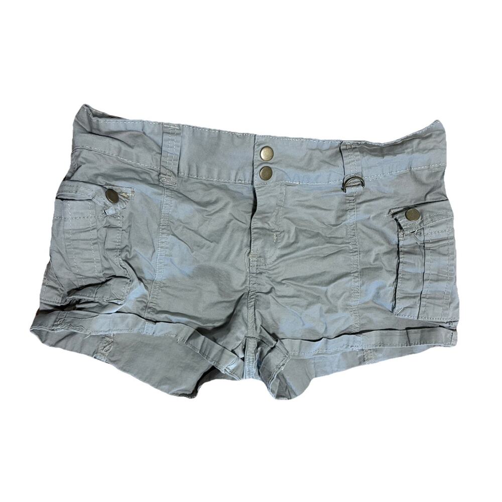 YMI Vtg Y2K Low-rise Mini Cargo Shorts Womans Sz 11 Trashy-Chic Bratzcore Micro
